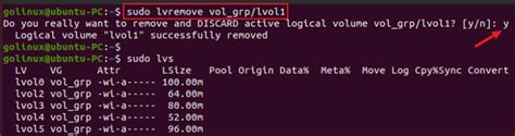 lv delete command in linux|lvremove logical volume in use.